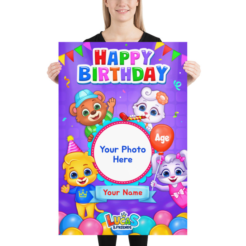 Customize Happy Birthday Poster Template for Kids | Printable Birthday  Celebration Poster | Personalized Party Posters By Lucas & Friends
