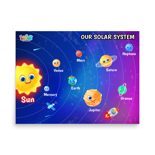 The Chart Of The Solar System for Kids | Solar System Educational Poster Chart by Lucas & Friends