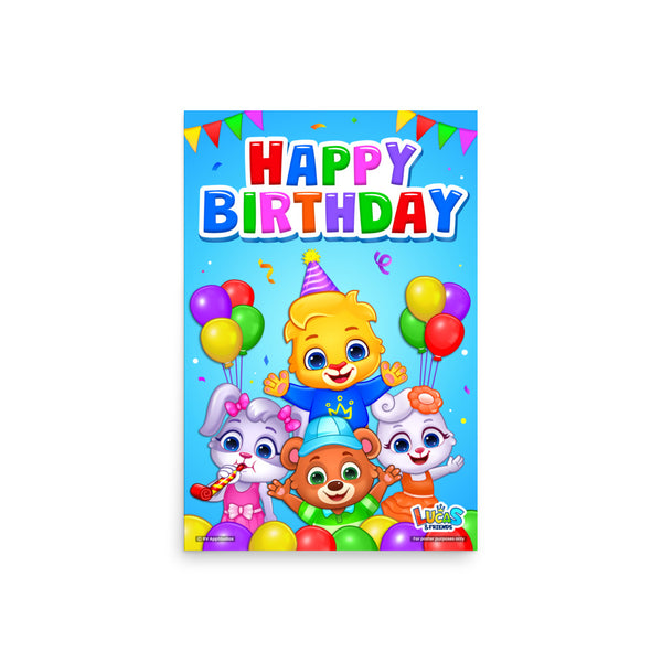 Happy Birthday Poster for Kids | Kids Birthday Celebration By Lucas & Friends