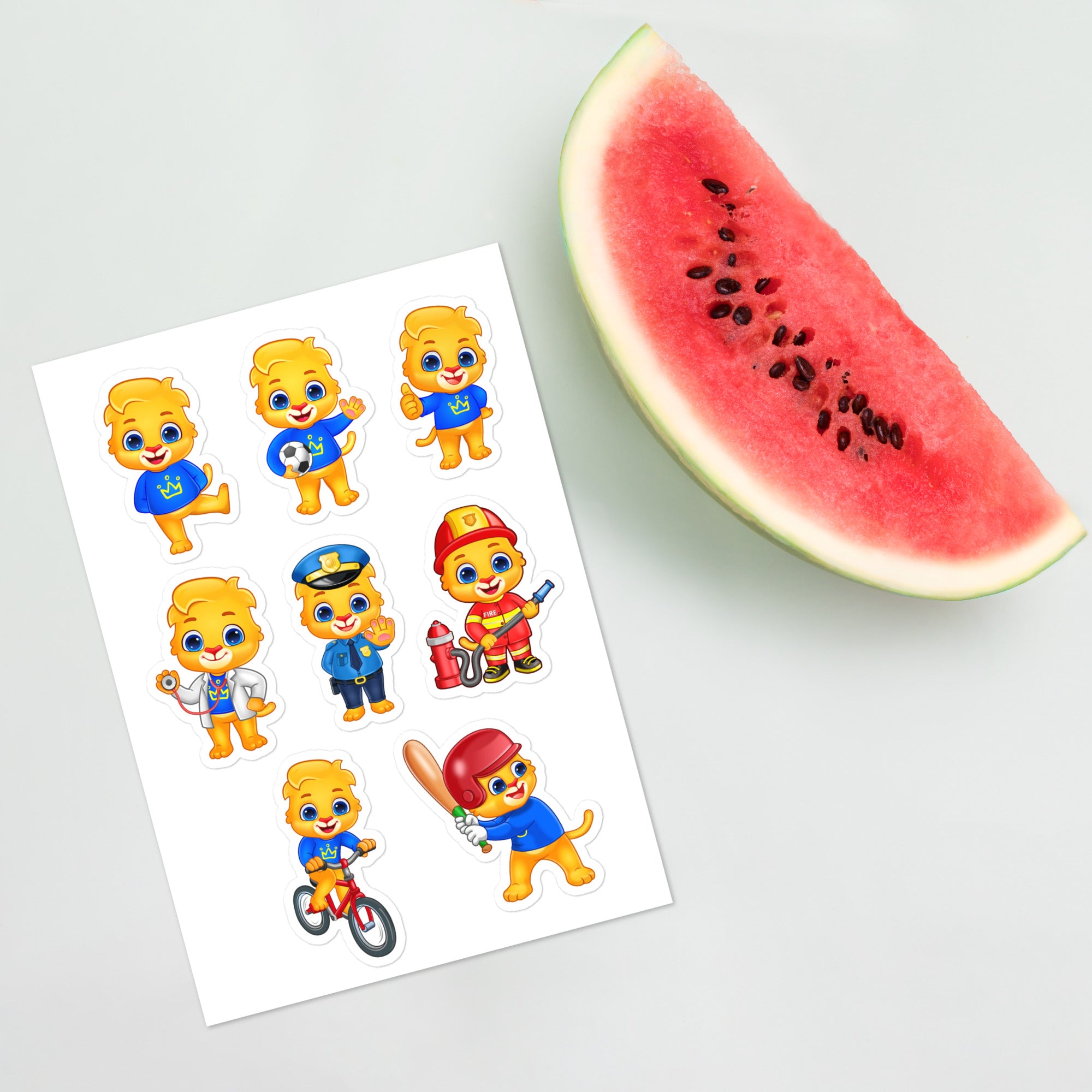 Luca Friends Watermelon Sticker by Curlyredflowers