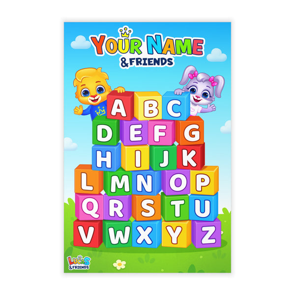 Lucas & Friends Personalized Name Wall Decals - Kids Room Decor, Alphabet Stickers, Fun Playroom Wall art