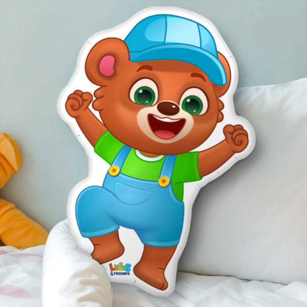 Brody Shape Character Pillow – Custom Cushion by Lucas & Friends | Soft Zipper-Free Kids Pillow & Room Decor