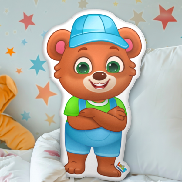 Brody Shape Character Pillow – Custom Cushion by Lucas & Friends | Soft Zipper-Free Kids Pillow & Room Decor