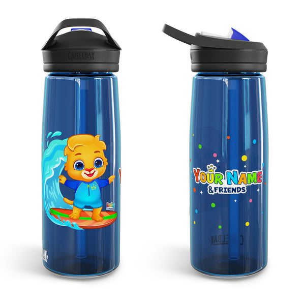Lucas & Friends Surfing Water Bottle - Cute Cartoon CamelBak Eddy®-Style | BPA-Free Kids Hydration | Leak-Proof, Fun Gift for Adventures