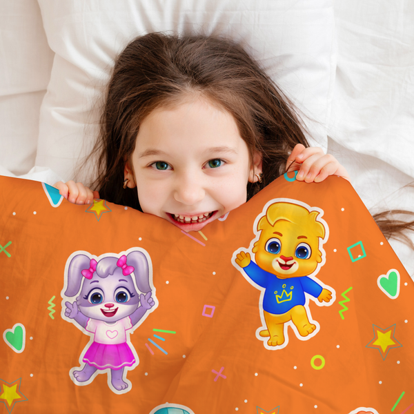 Lucas & Friends Comforter – Colorful Kids Bedding with Lucas, Ruby, Brody & Lilly | Animal Friends Quilt | Soft & Cozy Room Decor