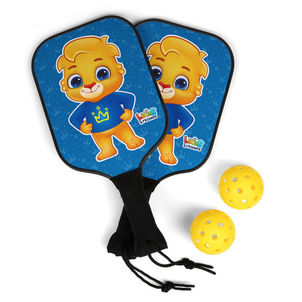 Lucas & Friends Pickleball Paddle Set – Fun Wooden Kit for Kids & Adults | Colorful Outdoor Game with Balls & Bag