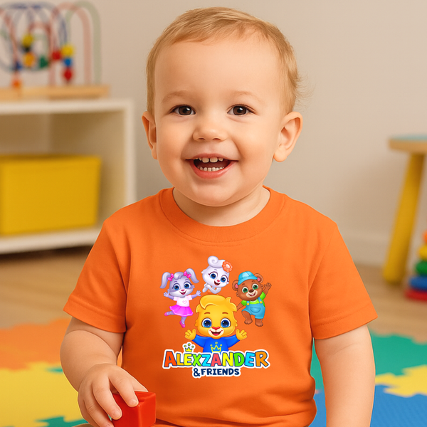 Lucas & Friends Personalized Toddler T-Shirt - Custom Kids Tee, Cute Cartoon Top, Birthday Gift & Playtime Apparel