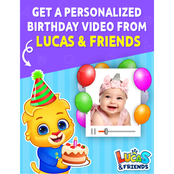 Happy Birthday Customize Video Template for Kids | Birthday Celebration Video for your Toddler | Personalized Birthday Party Video By Lucas & Friends