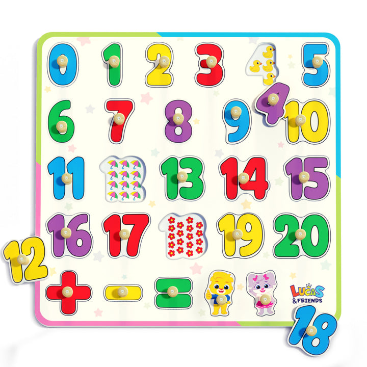 Number learning toys for toddlers by Lucas & Friends, fun and educational puzzle.