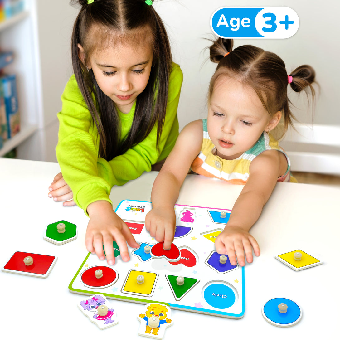 Shape Puzzle Rv Educational Wooden Shape Puzzle by Lucas & Friends | Wooden Peg Toys ...