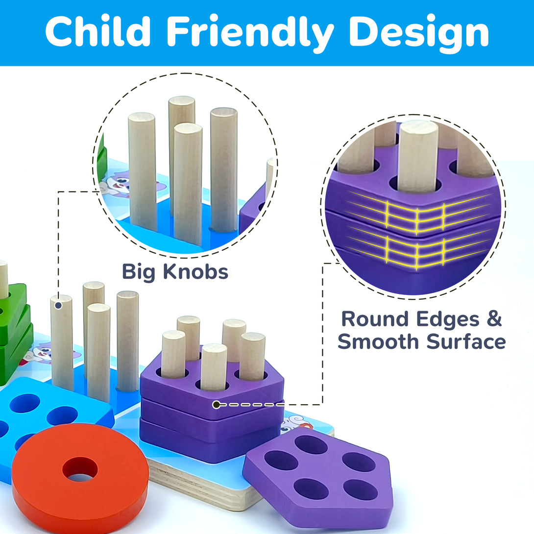 WOOD CITY Wooden Montessori Sorting & Stacking Toys WOOD CITY Wooden Montessori Sorting & Stacking Toys