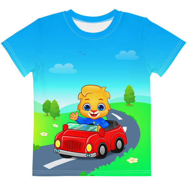 Lucas Ride Car | Kids crew neck t-shirt by Lucas & Friends